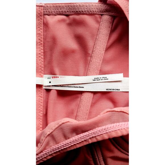 Anthropologie Mesh Corset Top, Hook and Eye Closures  Pink Sz M. New - Picture 9 of 11